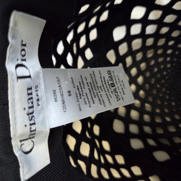 Dior Black and White Mesh Hat - Picture 2 of 8